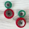 Beyond Threads Double Shiitake Earrings, Green/Red
