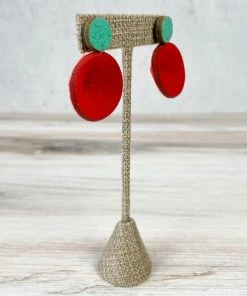 Beyond Threads Beyond Threads Douli Earrings, Green/Red