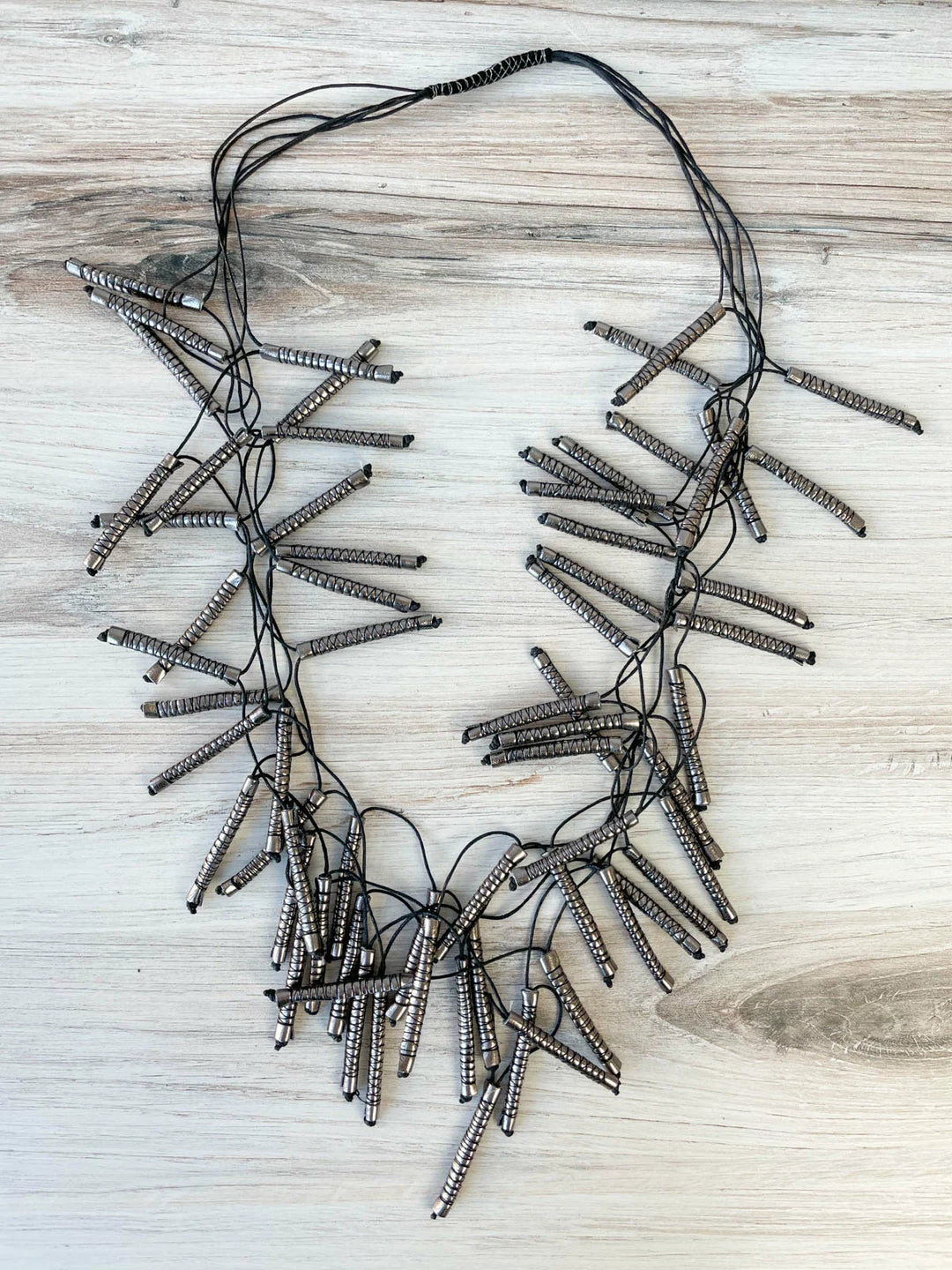 Beyond Threads Firecracker Necklace, Pewter