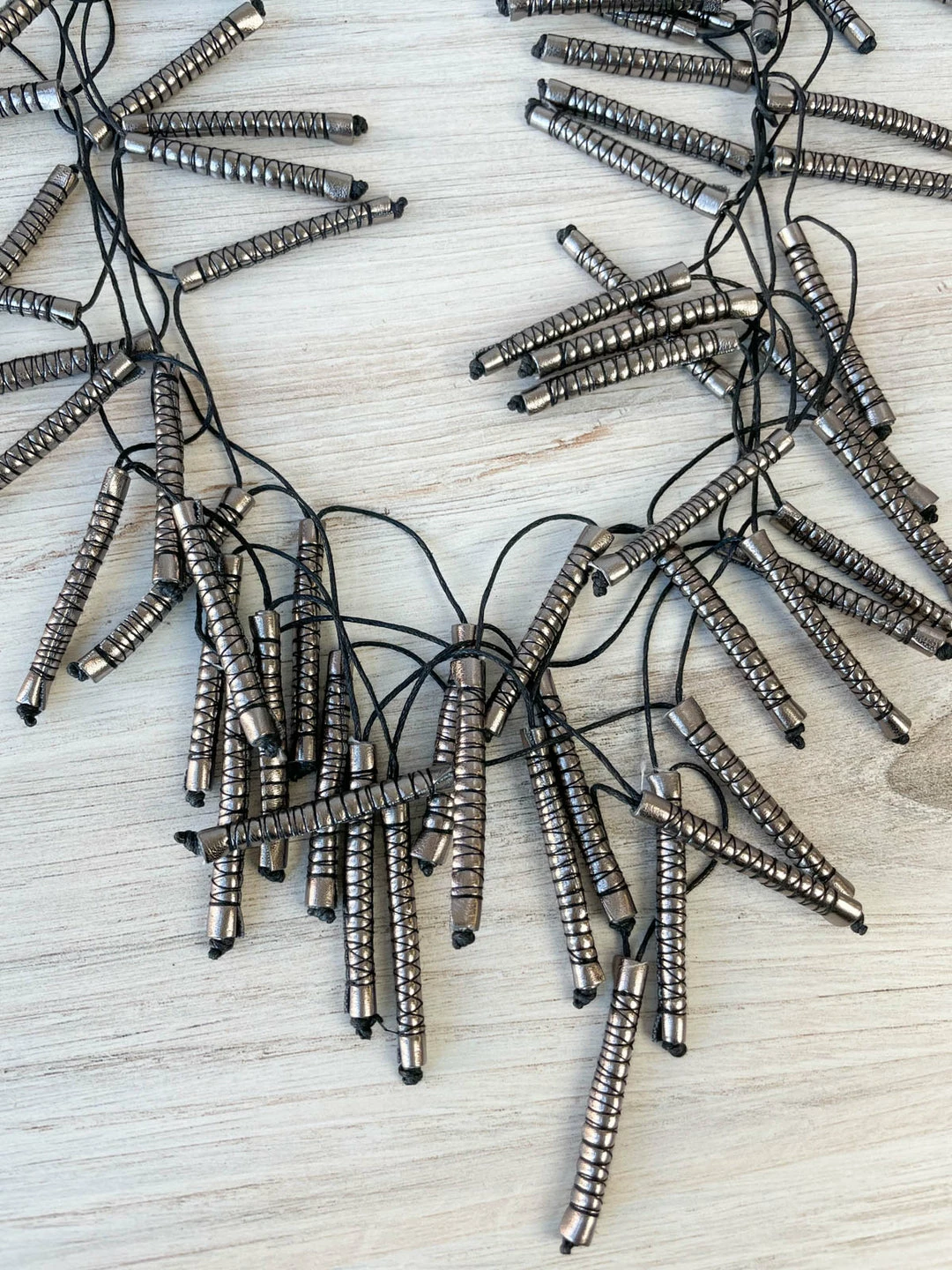 Beyond Threads Firecracker Necklace, Pewter