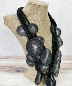 Beyond Threads Beyond Threads Platillos Saucers Necklace, Black