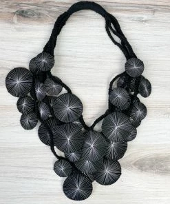 Beyond Threads Beyond Threads Platillos Saucers Necklace, Black