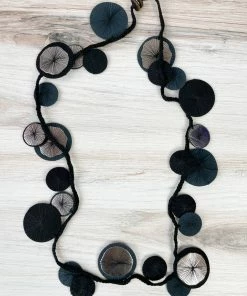 Beyond Threads Beyond Threads Platillos Wrap Necklace, Charcoal