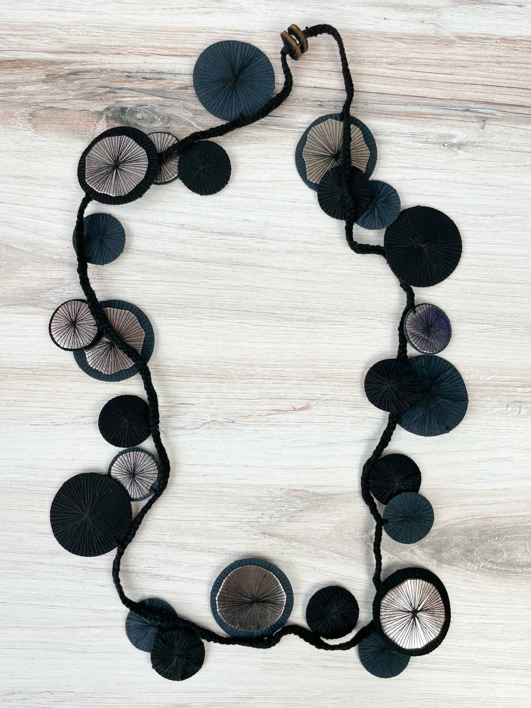 Beyond Threads Beyond Threads Platillos Wrap Necklace, Charcoal