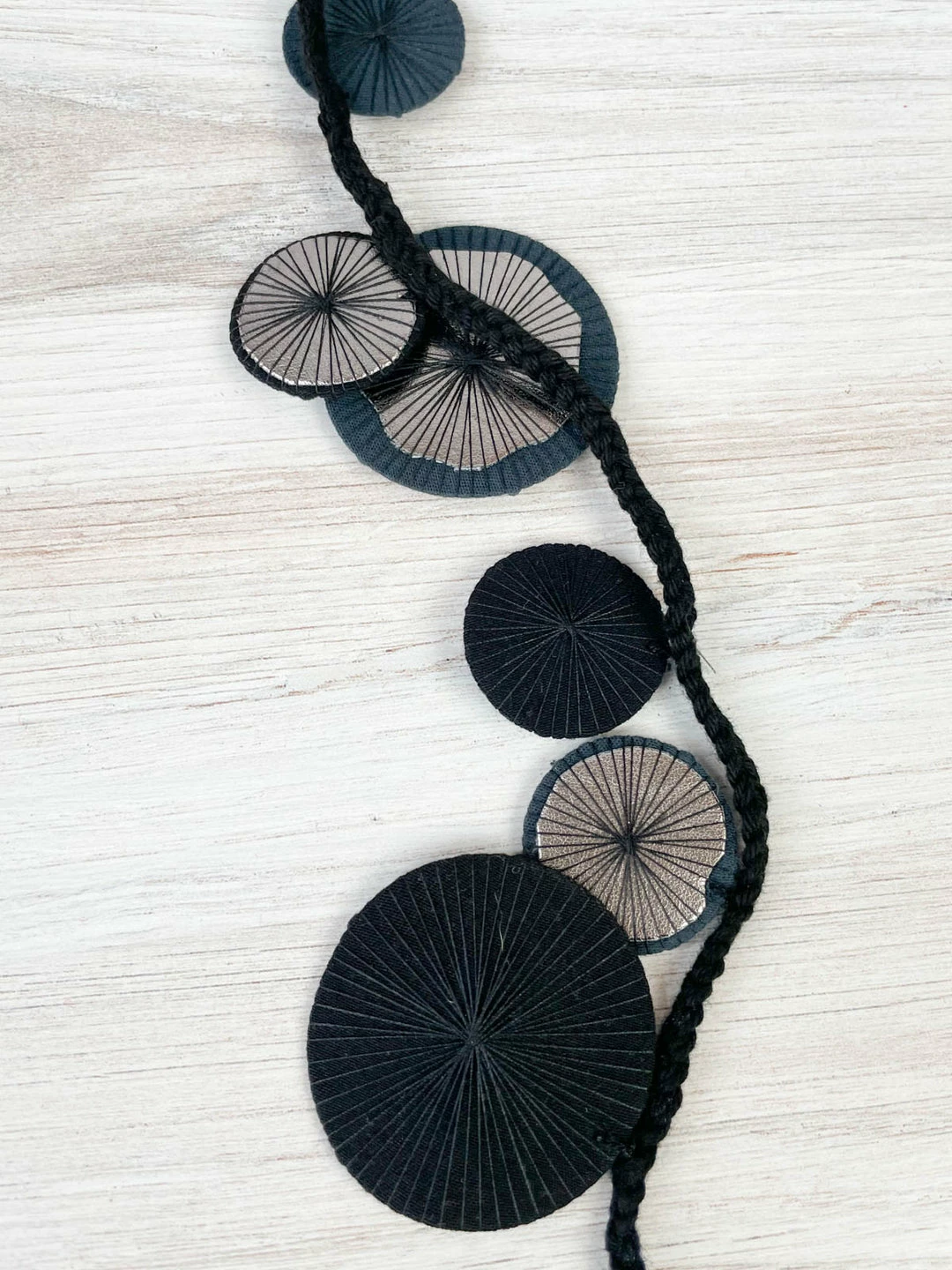 Beyond Threads Beyond Threads Platillos Wrap Necklace, Charcoal