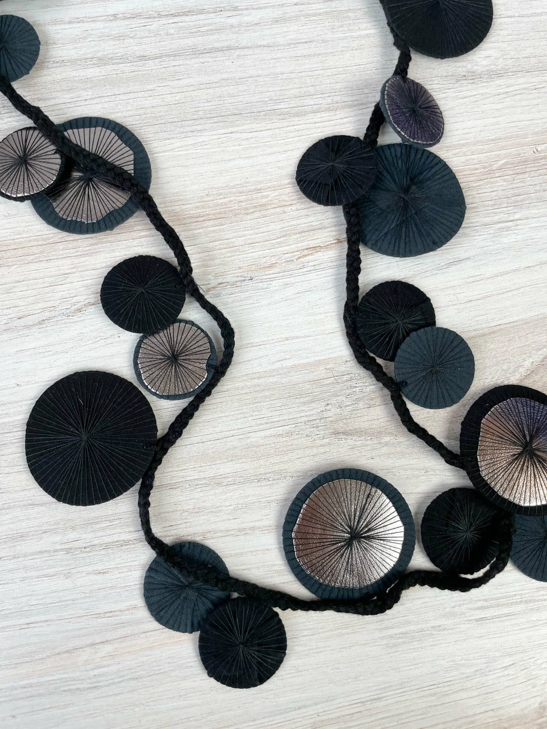 Beyond Threads Beyond Threads Platillos Wrap Necklace, Charcoal