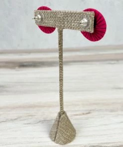 Beyond Threads Single Shiitake Earrings, Pink