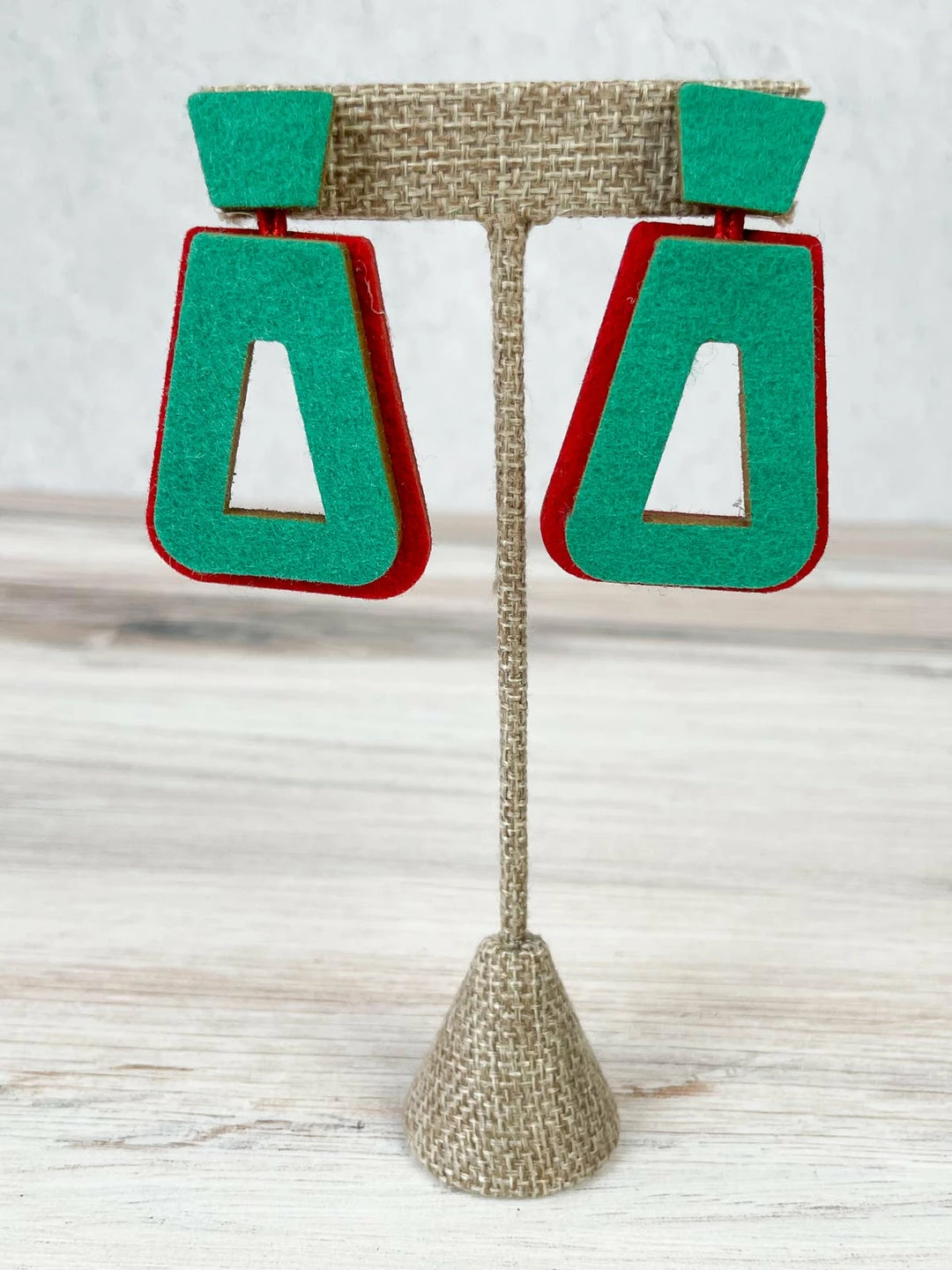 Beyond Threads Beyond Threads Trapezium Earrings, Teal