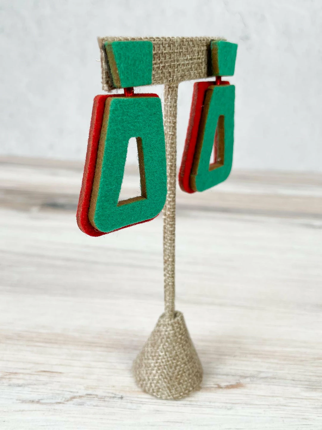 Beyond Threads Beyond Threads Trapezium Earrings, Teal