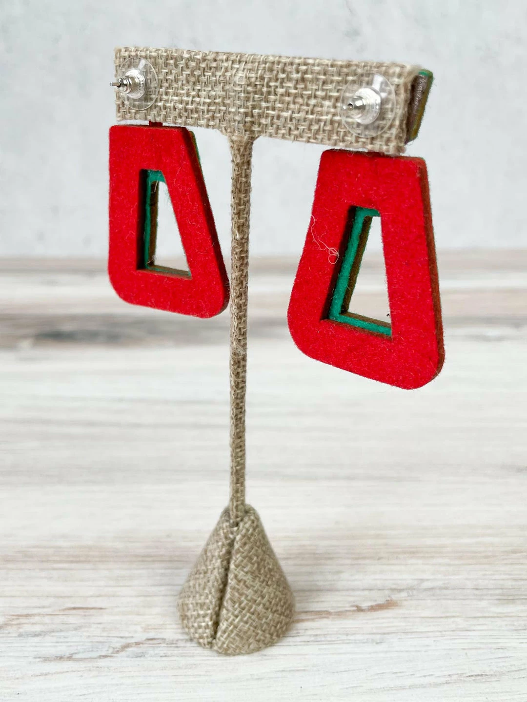 Beyond Threads Beyond Threads Trapezium Earrings, Teal