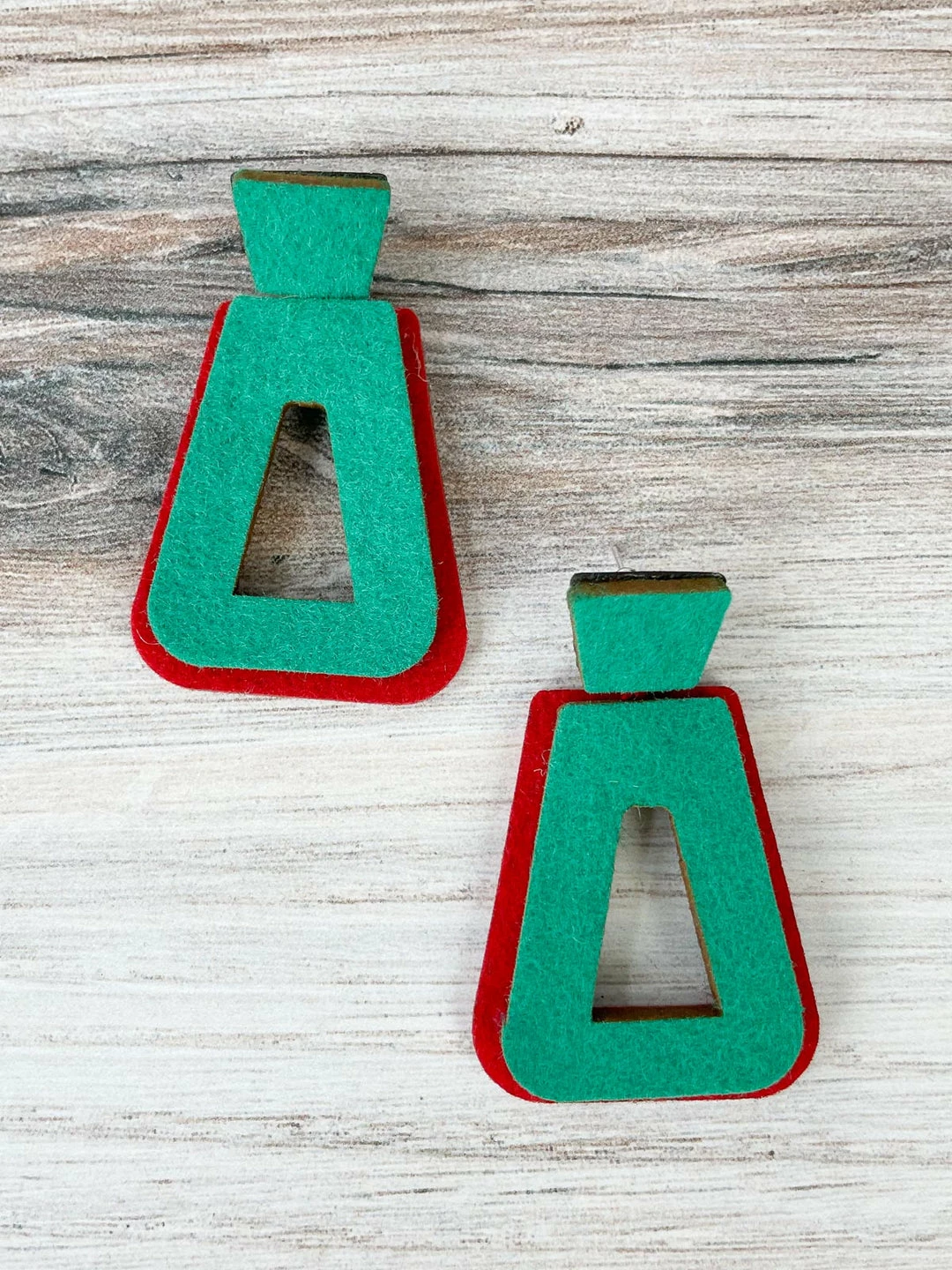 Beyond Threads Beyond Threads Trapezium Earrings, Teal