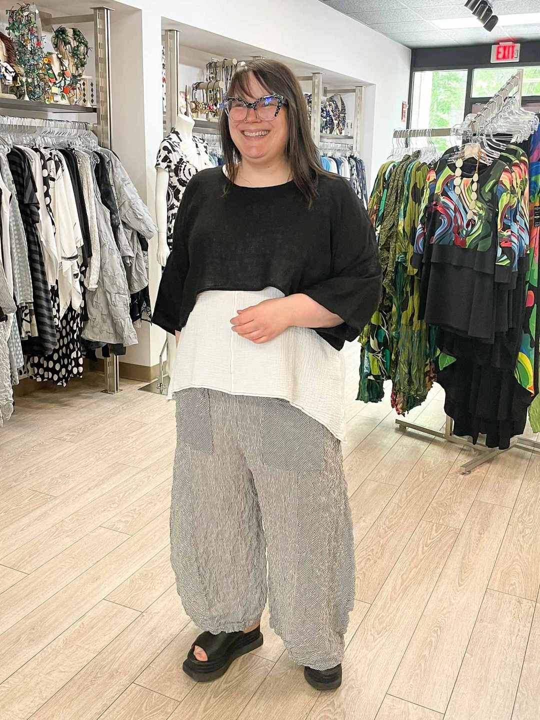 Bodil Bodil Gauze Crop Top, Black