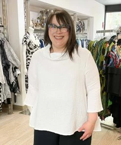 Bryn Walker 3/4 Sleeve Etta Shirt, White Gauze Bryn Walker