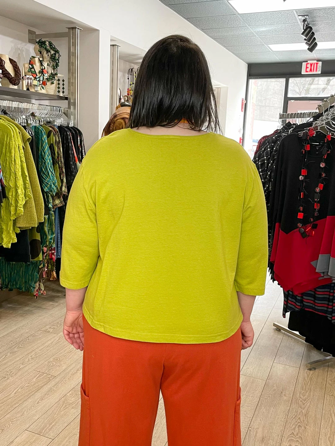 Pacificotton Bryn Walker 3/4 Sleeve Boxy Shirt, Euphorbia