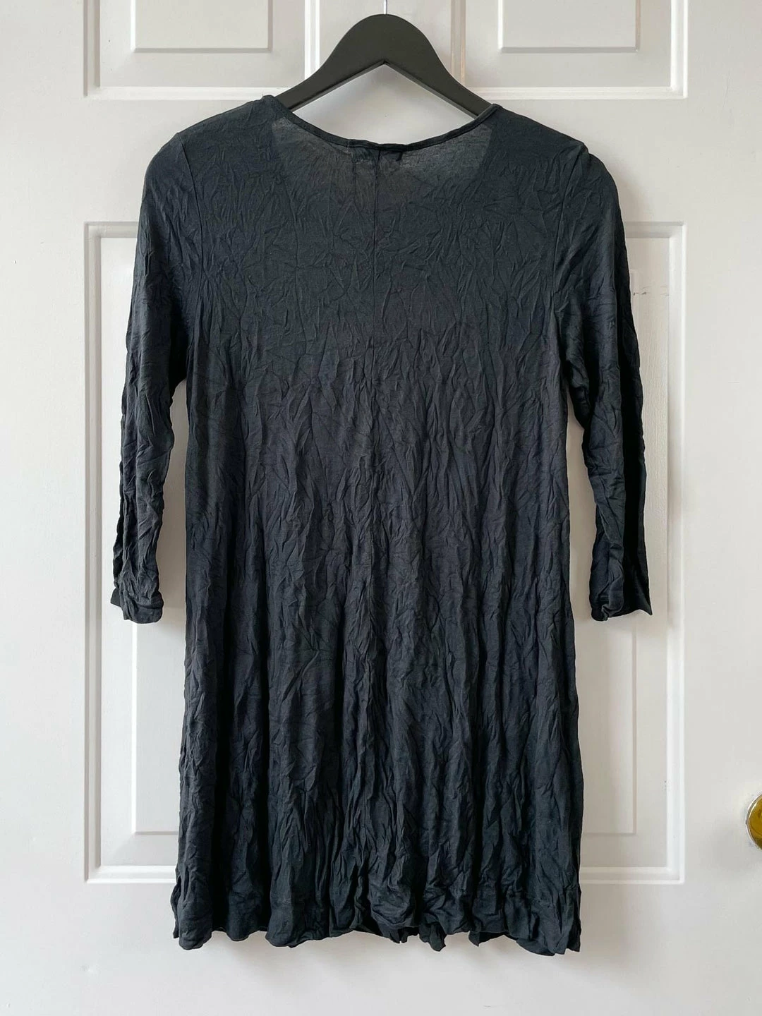 Chalet Crinkle 3/4 Sleeve Tunic, Black