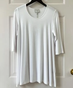 Chalet Jersey 3/4 Sleeve Tunic, White