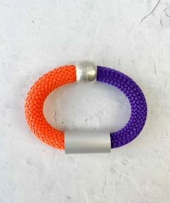 Christina Brampti Mixed Cord & Aluminum Magnet Bracelet, Silver/Purple/Orange Christina Brampti