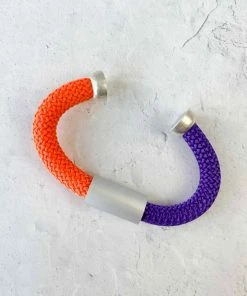Christina Brampti Mixed Cord & Aluminum Magnet Bracelet, Silver/Purple/Orange Christina Brampti