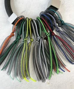 Christina Brampti Christina Brampti Tulle & Cord Fringe On Chunky Cord Necklace, Black Multi