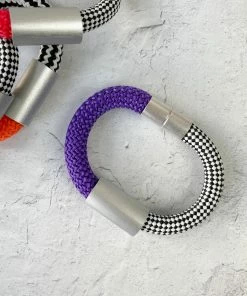 Christina Brampti Mixed Cord & Aluminum Magnet Bracelet, Silver/Purple