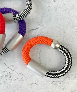 Christina Brampti Christina Brampti Mixed Cord & Aluminum Magnet Bracelet, Silver/Orange