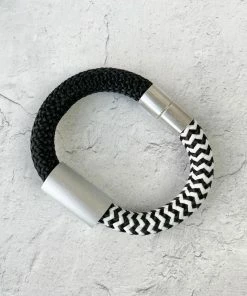 Christina Brampti Christina Brampti Mixed Cord & Aluminum Magnet Bracelet, Silver/Black
