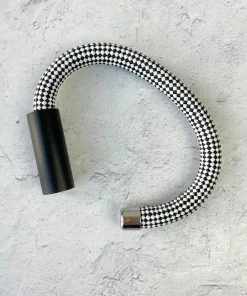 Christina Brampti Cord & Aluminum Hidden Magnet Bracelet, Black/Checkered Christina Brampti