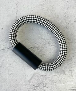 Christina Brampti Cord & Aluminum Hidden Magnet Bracelet, Black/Checkered Christina Brampti