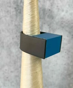 Christina Brampti Christina Brampti Aluminum Bar Rectangle Ring, Turquoise