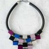 Christina Brampti Christina Brampti Aluminum Cube Pyramid Bib Necklace, Purple Multi