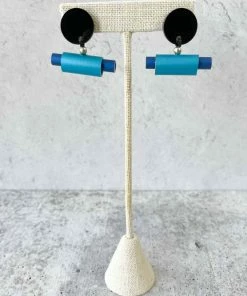 Christina Brampti Aluminum Tube In Tube Drop Earrings, Turquoise/Blue