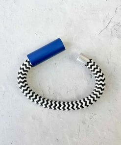 Christina Brampti Cord & Aluminum Hidden Magnet Bracelet, Blue/Zig Zag Christina Brampti