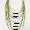 Christina Brampti Multi Strand Cord & Bar Necklace, Neon Yellow Christina Brampti