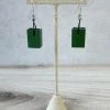 Christina Brampti Small Rectangular Aluminum Drop Earrings, Green