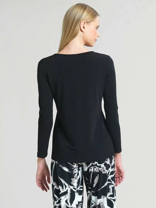 Clara Sunwoo Basic Long Sleeve Round Neck Top, Black Clara Sunwoo