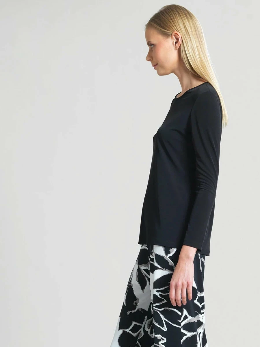 Clara Sunwoo Basic Long Sleeve Round Neck Top, Black Clara Sunwoo