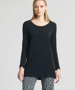 Clara Sunwoo Clara Sunwoo Long Sleeve Scoop Neck Tunic, Black