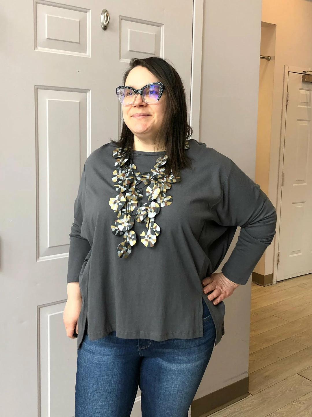 Clara Sunwoo Modal Cotton Oversized Tunic, Charcoal