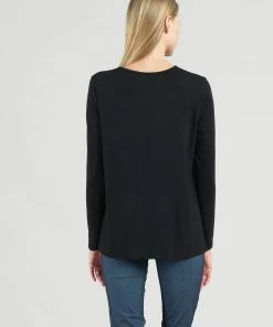 Clara Sunwoo Modal Cotton Twist Hem Top, Black Clara Sunwoo