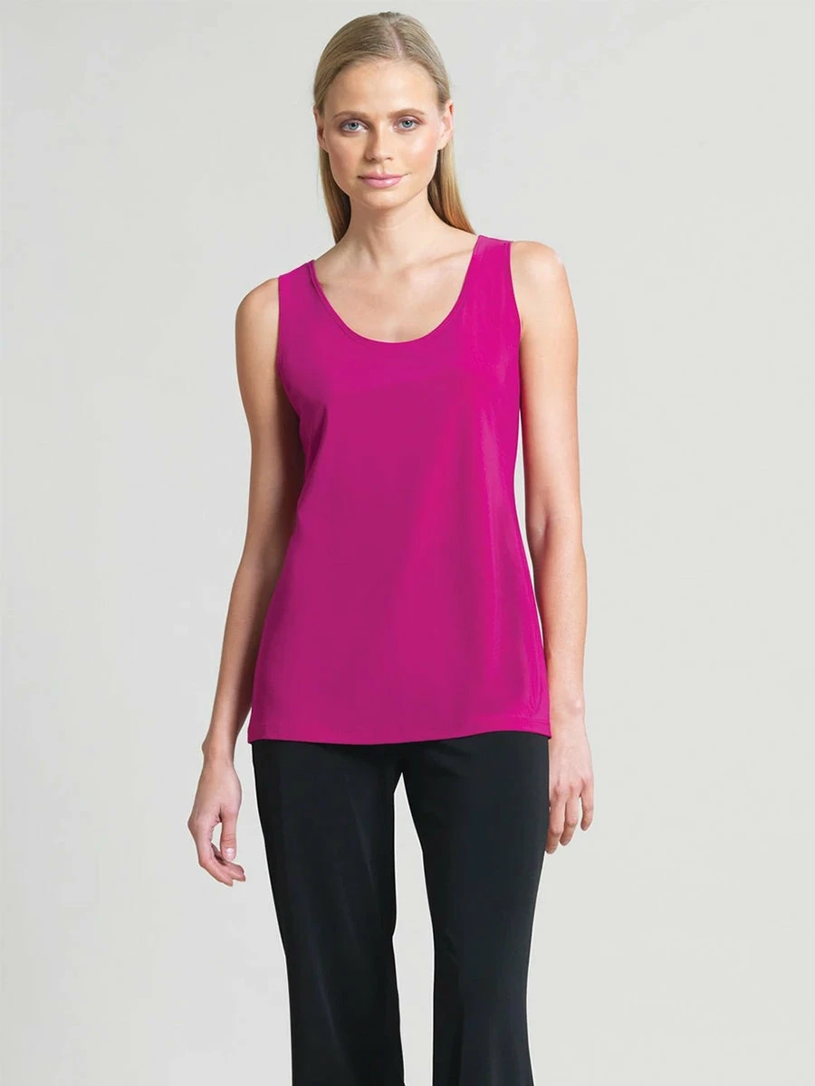 Clara Sunwoo Scoop Neck Mid-Hip Length Tank, Magenta