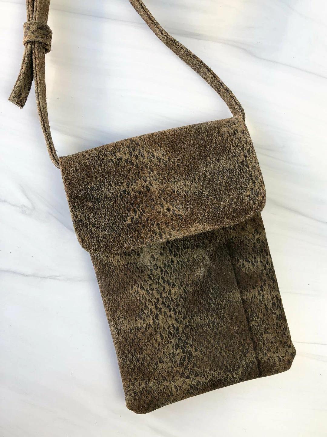 CoFi Leathers CoFi Leathers Penny Phone Bag, Brown/Black Suede