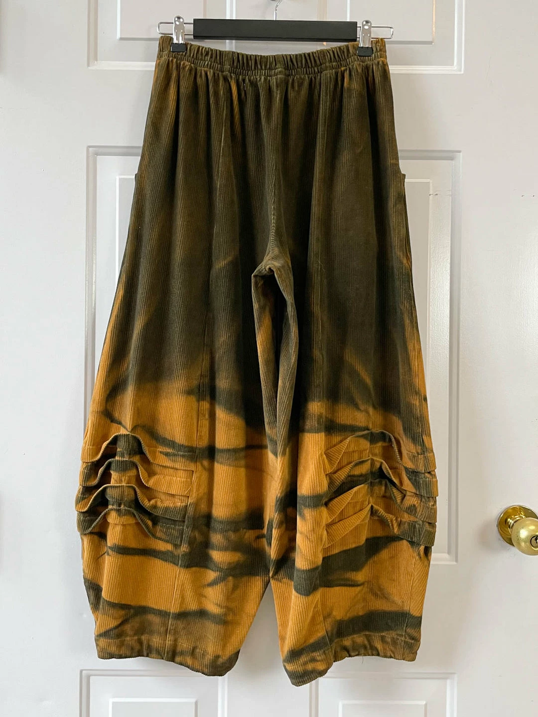 Dress To Kill Multi Folded Pant, Mustard Cord Ninja Zebra Dye