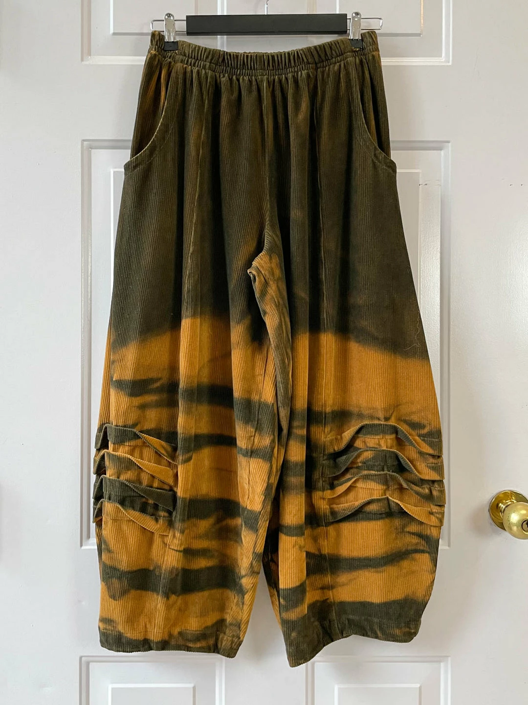 Dress To Kill Multi Folded Pant, Mustard Cord Ninja Zebra Dye