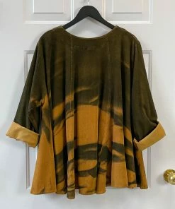 Dress To Kill Swing Coat, Mustard Cord Ninja Zebra Dye Dress To Kill