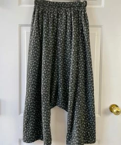 Dress To Kill Dress To Kill Button Harem Pant, Black Grey Quilt Dots