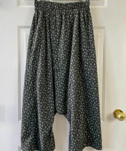 Dress To Kill Dress To Kill Button Harem Pant, Black Grey Quilt Dots
