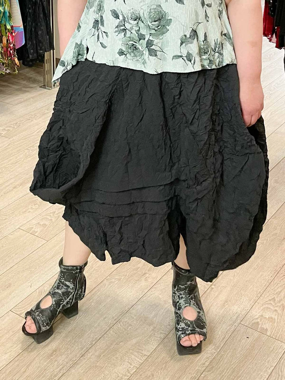 Dress To Kill Glamour Tuck Skirt, Black Taffeta Crush Dress To Kill