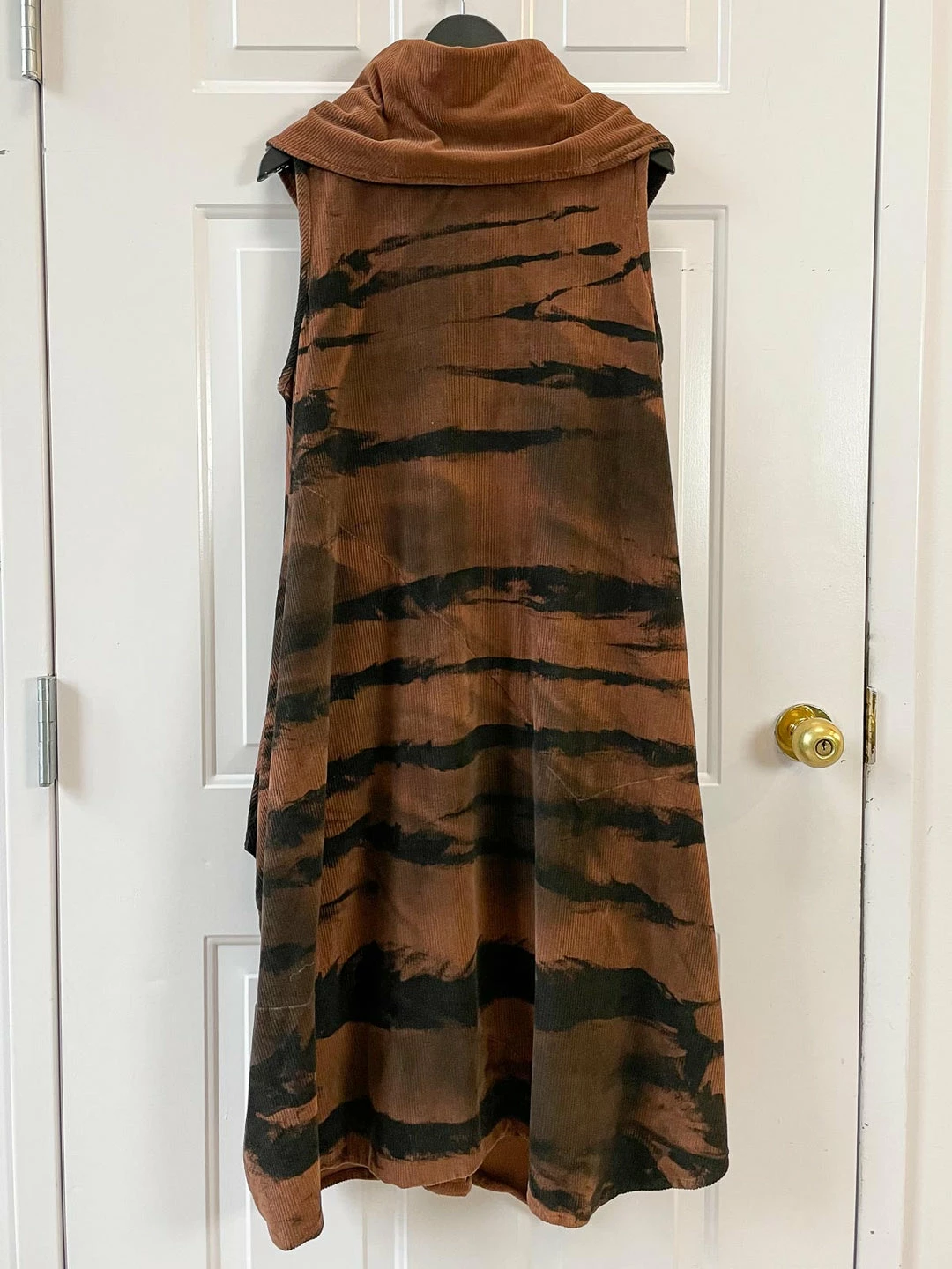 Dress To Kill Dress To Kill Sleeveless Cowl Glamour Dress, Rusty Cord Ninja Zebra Dye