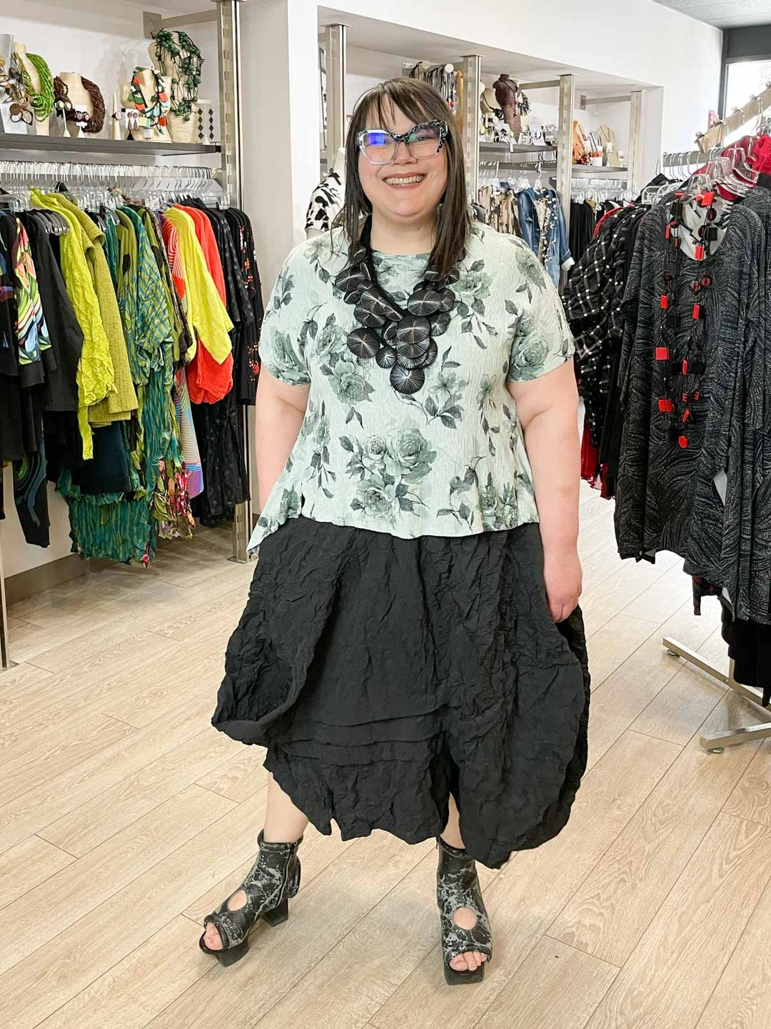 Dress To Kill Glamour Tuck Skirt, Black Taffeta Crush Dress To Kill