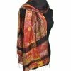 Dupatta Designs Anderson Silk Scarf, Black/Rust Dupatta Designs